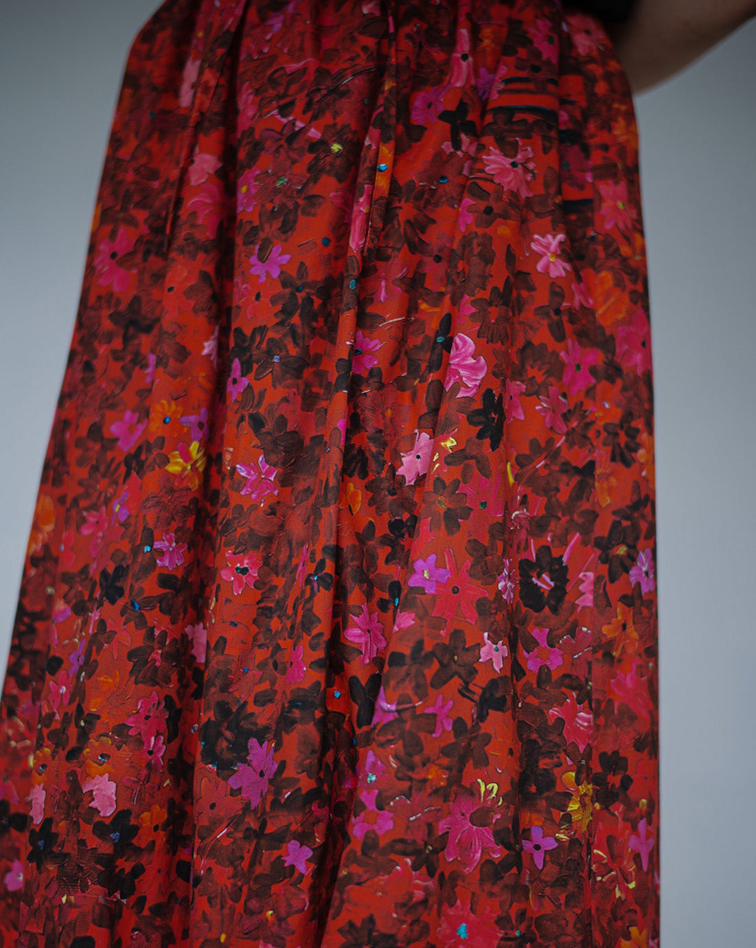 red flower reversible skirt