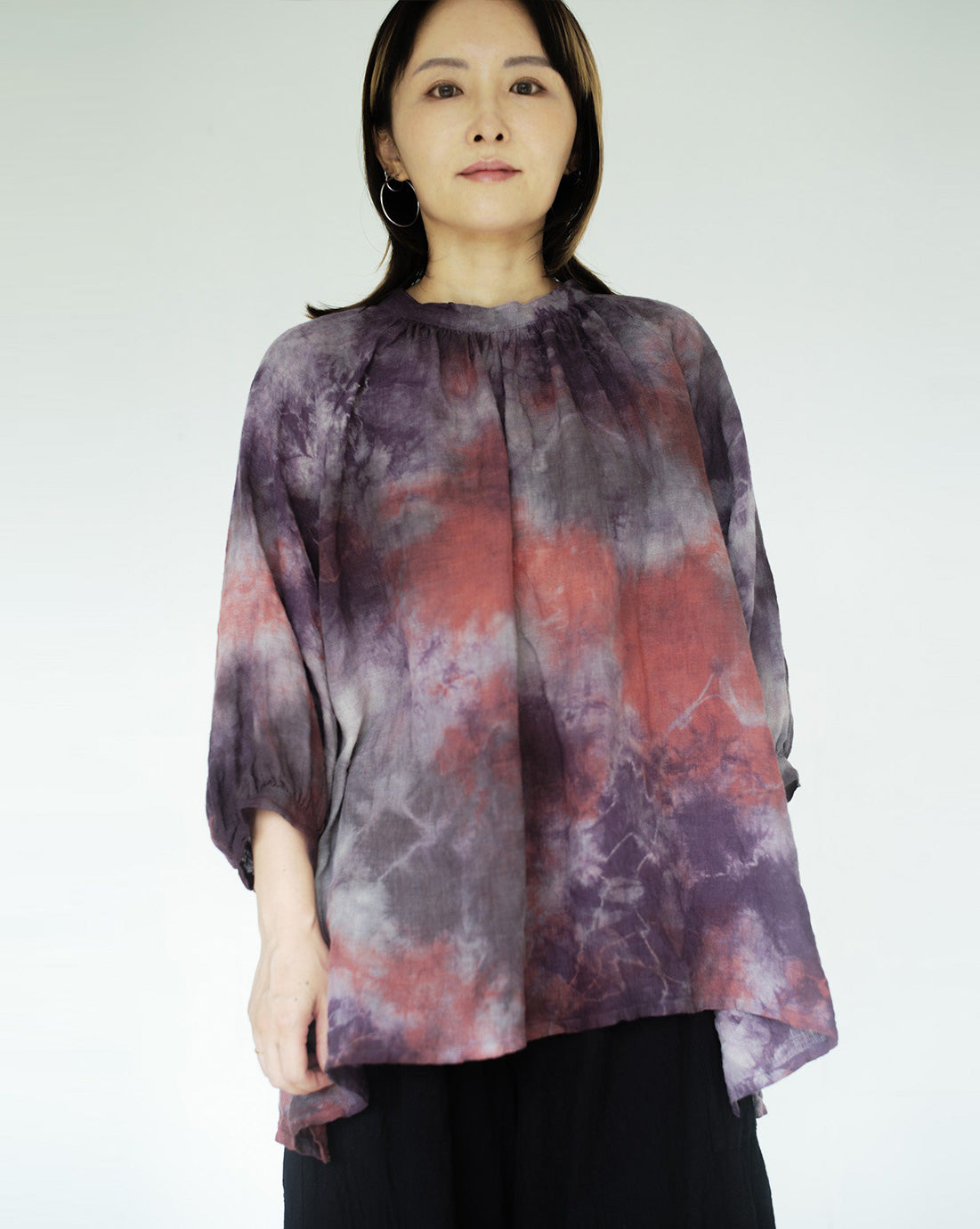 one of one hand dyed 2way blouse