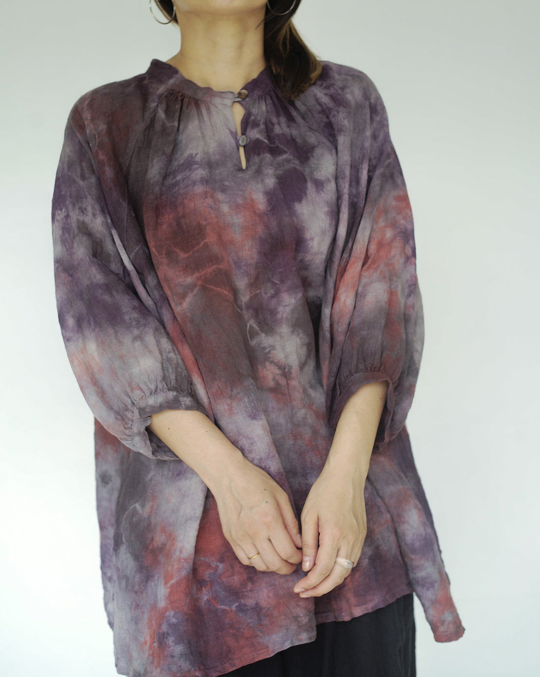 one of one hand dyed 2way blouse