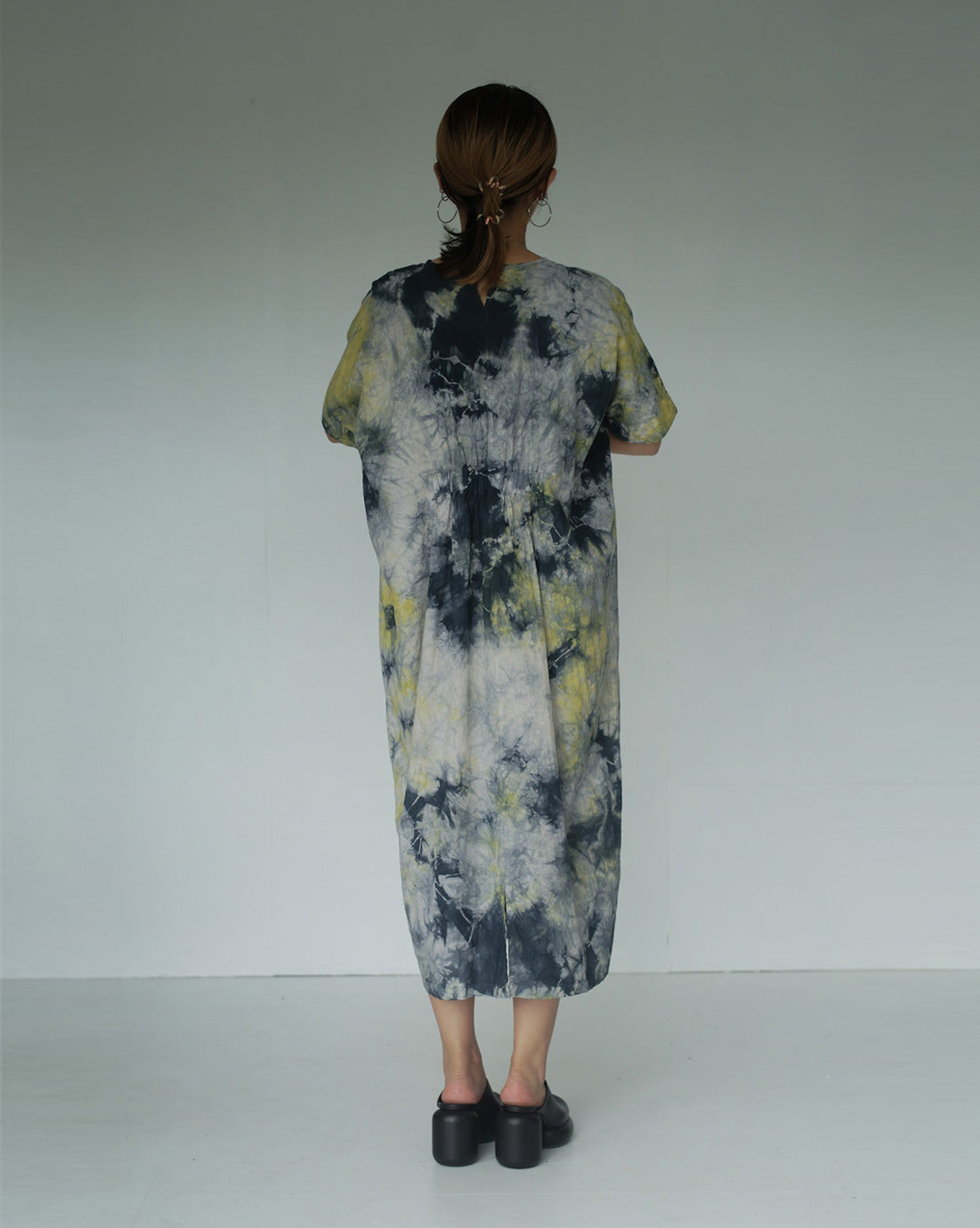 one of one hand dyed front pocket dress