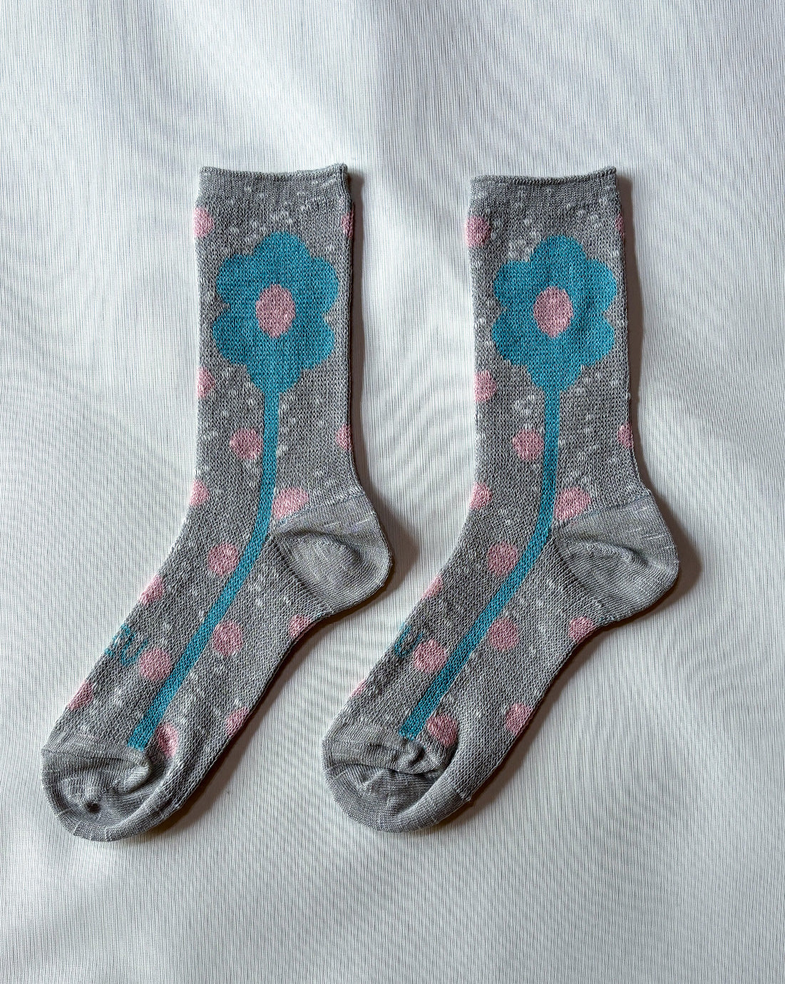 flower jacquard socks