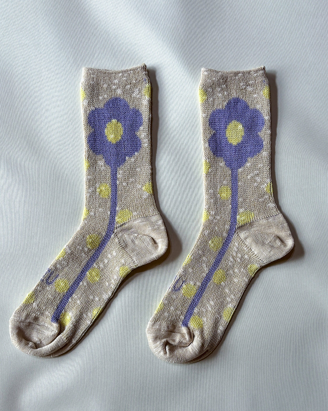 flower jacquard socks